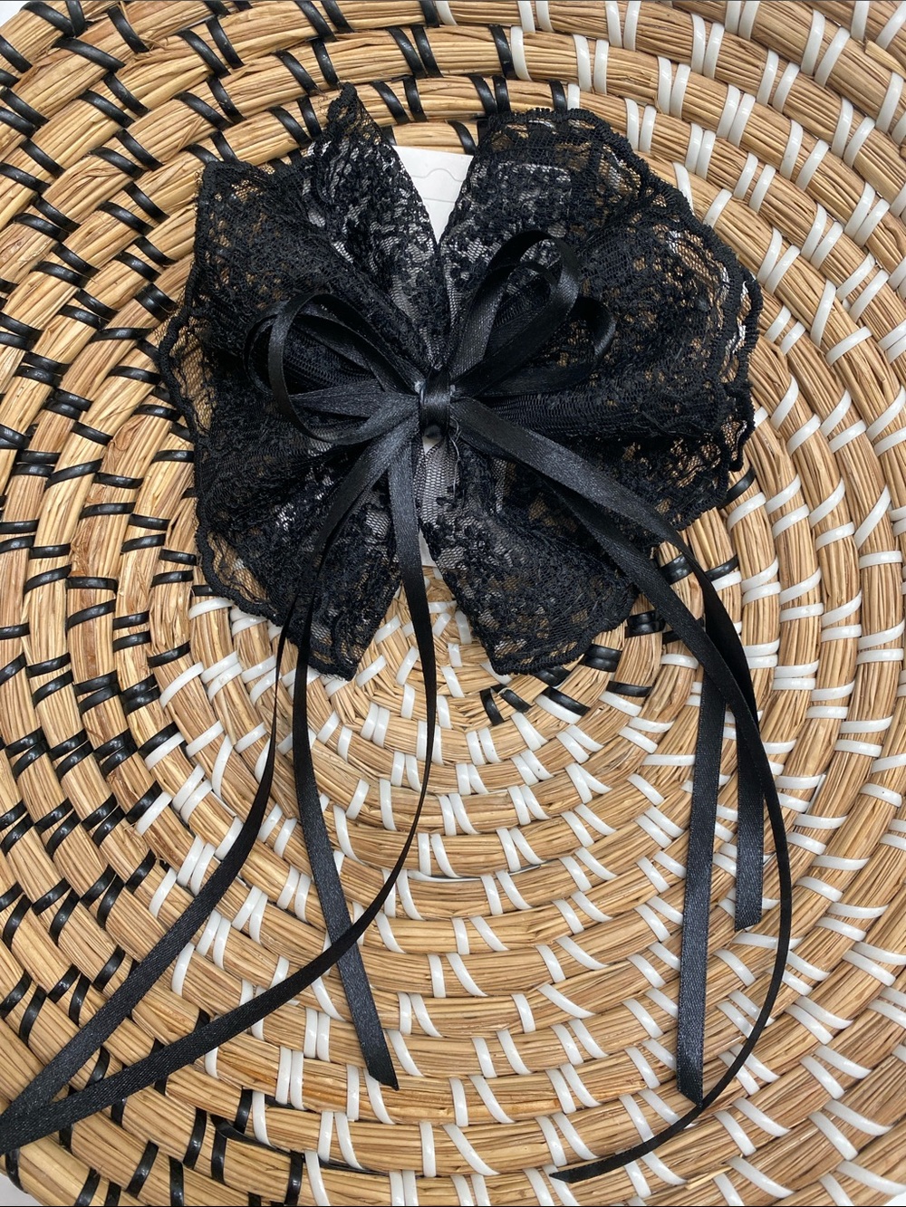 Handcrafted Black Lace Whimsigoth Large Hair Bow